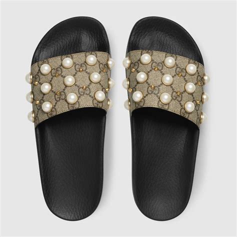 gucci pearl slides fake|stores that sell gucci slides.